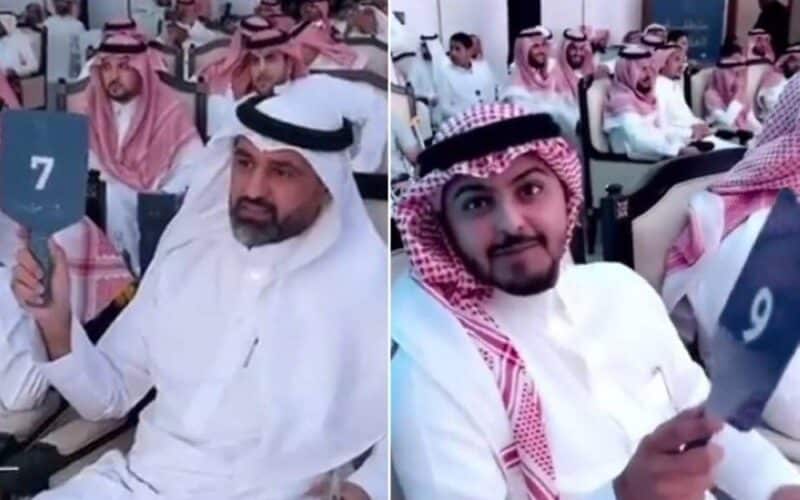 شاهد : لحظة المزاد على برج من 25 طابق على طريق الملك فهد بالرياض