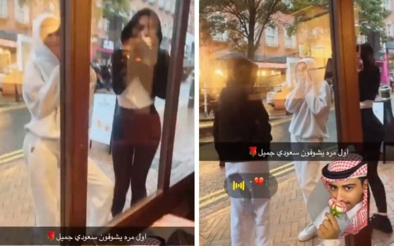 شاهد ردة فعل فتيات بريطانيات عند رؤيتهن شاب سعودي جميل جداً يجلس في أحد المقاهي وماذا طلبن منه أن يفعل بهن!!